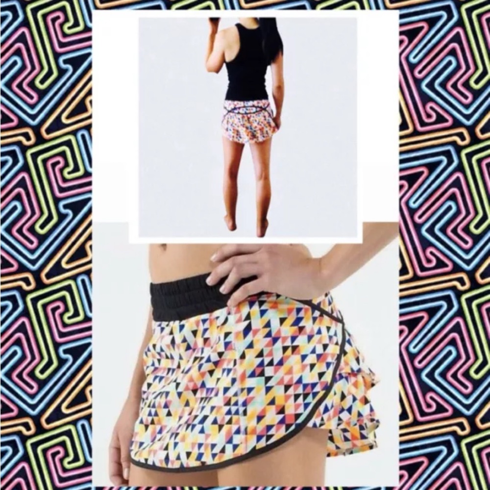 RARE Lululemon Seawheeze 2013 Track Attack Skirt Mosaic Size 6 and Sz.4